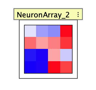 Neuron array before zooming in, with color blocks but no numeric overlays