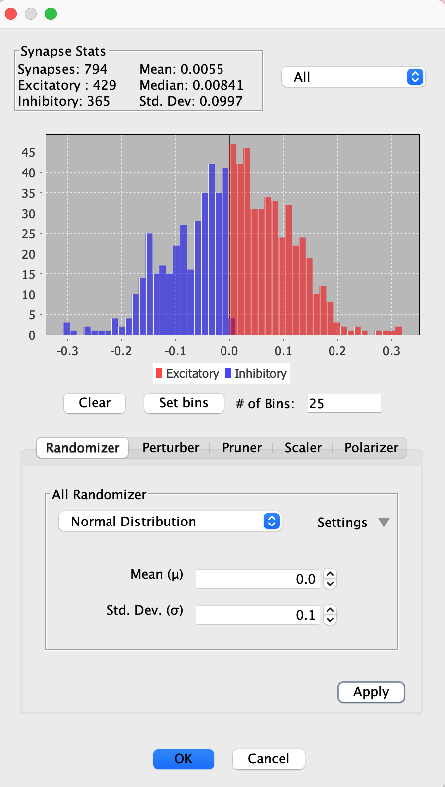 Synapse Adjustment Panel